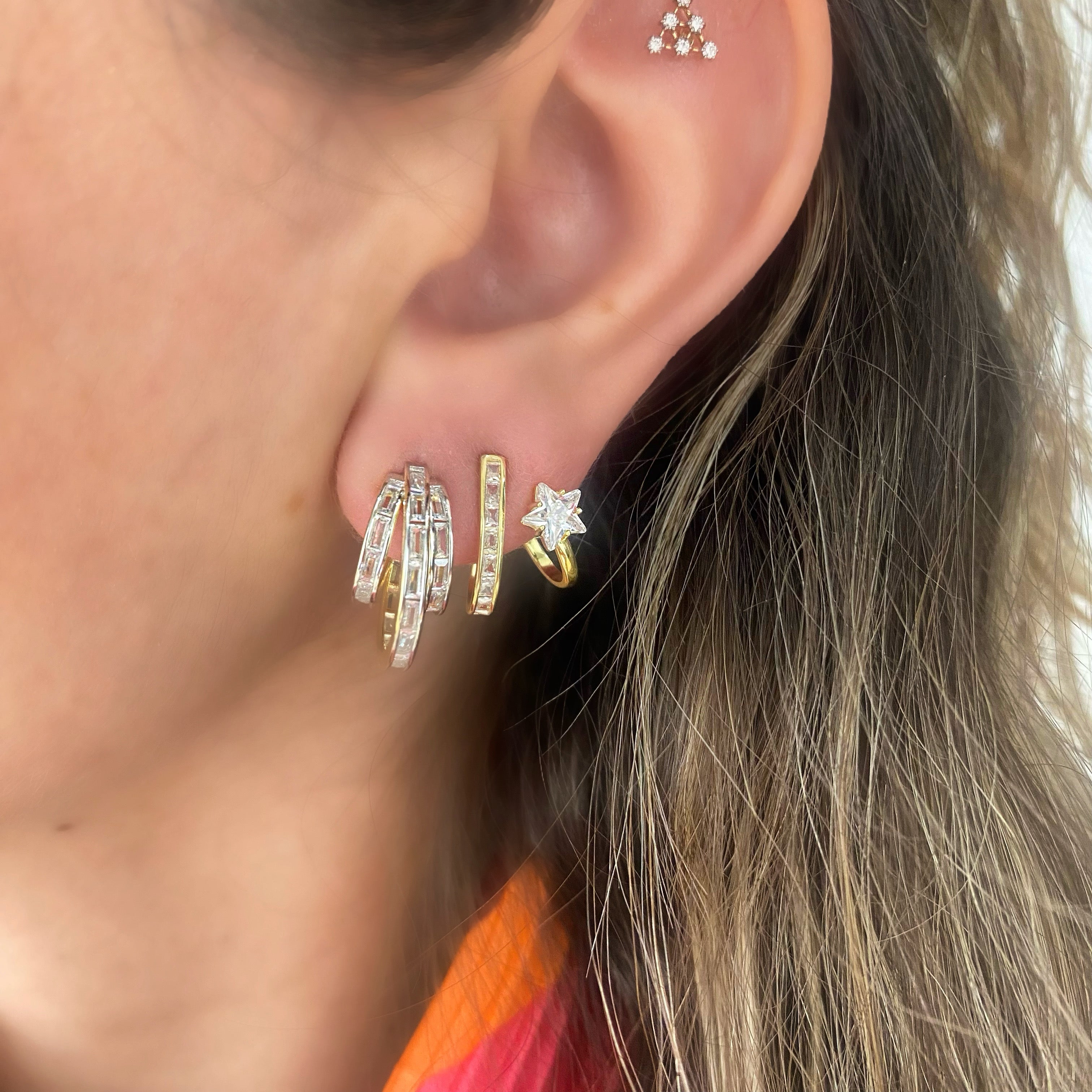 Trio Baget Halka Küpe