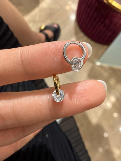 Sole Mini Kristal Halka Küpe