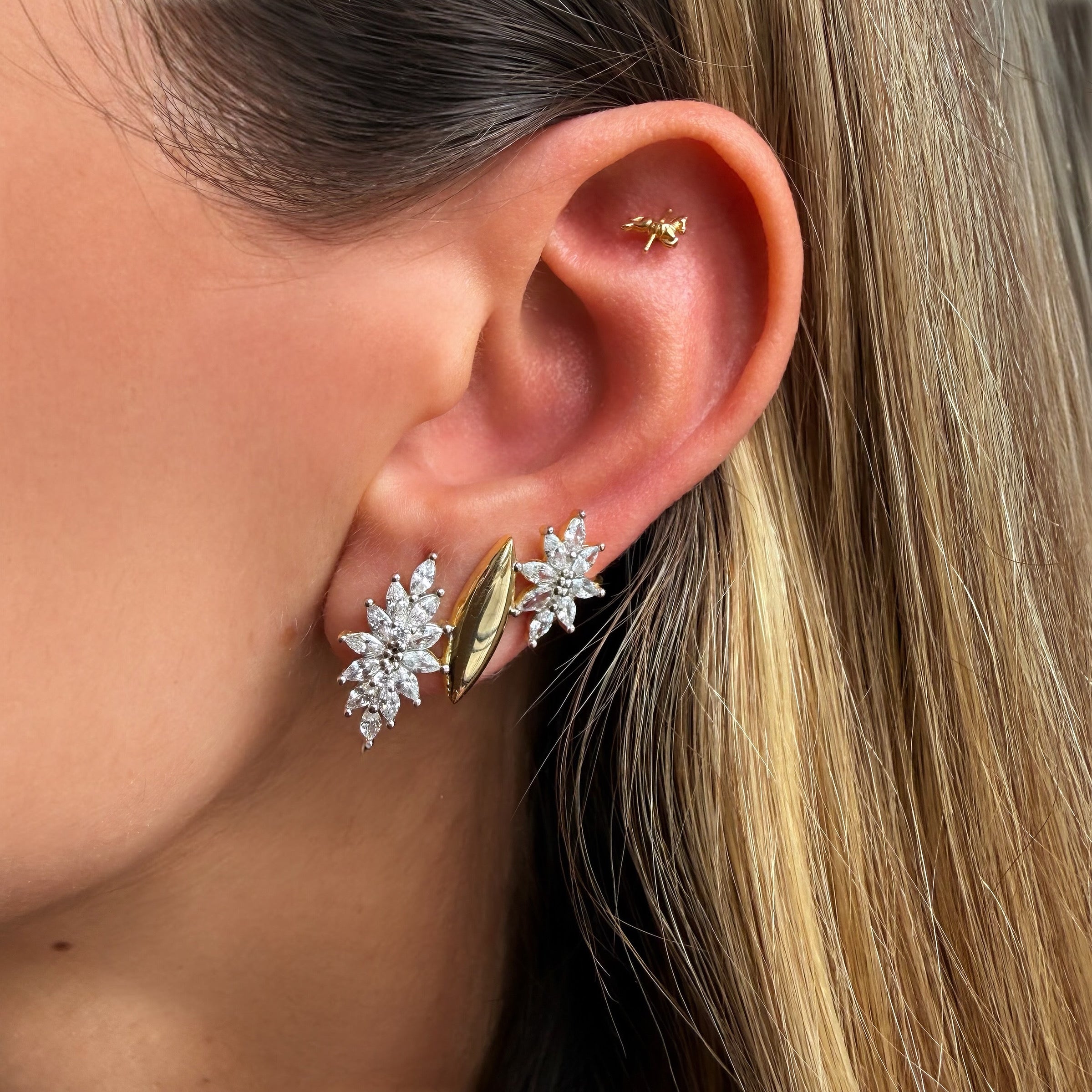 Nova Kendinden Üçlü Küpe