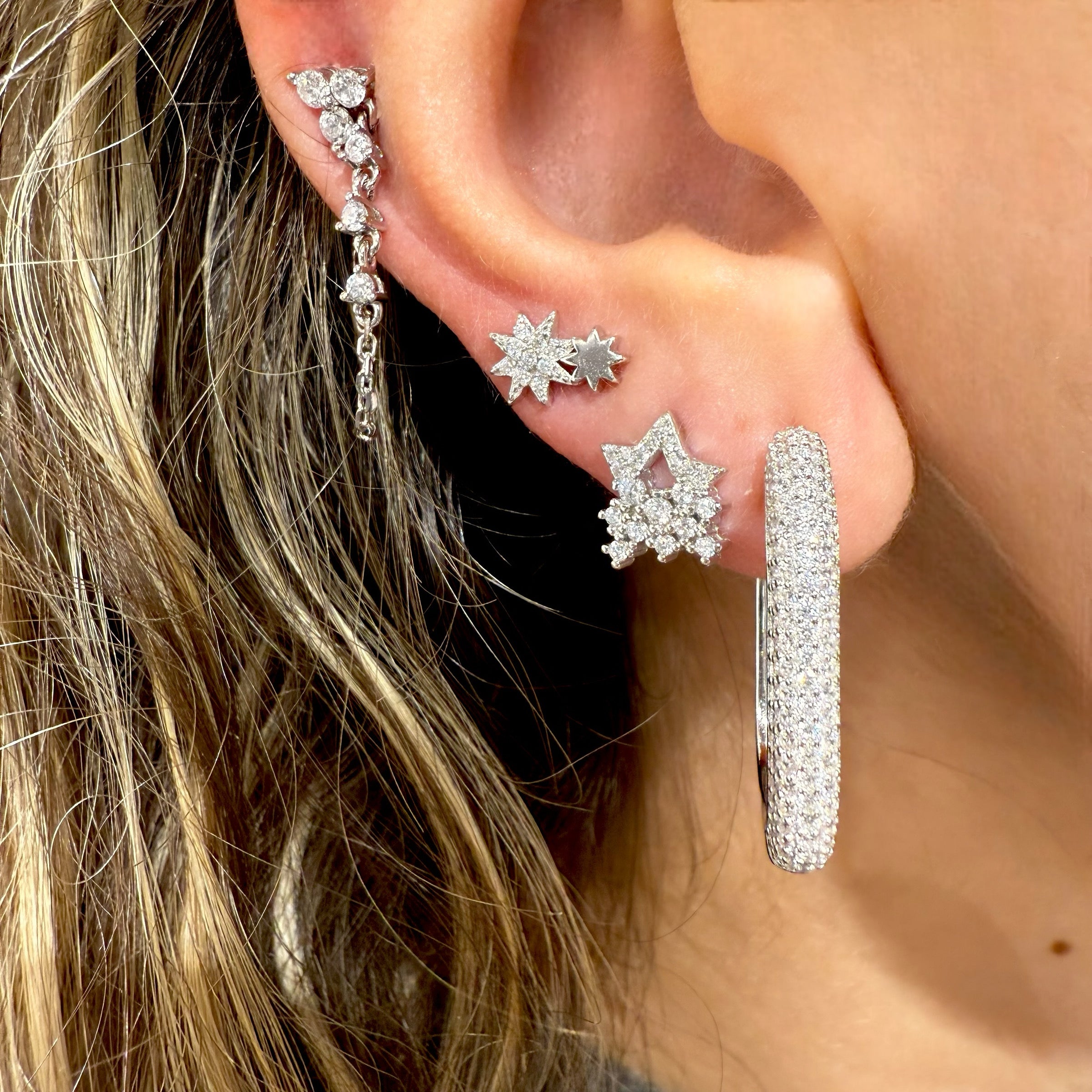 Sıvama Taşlı Halka Küpe