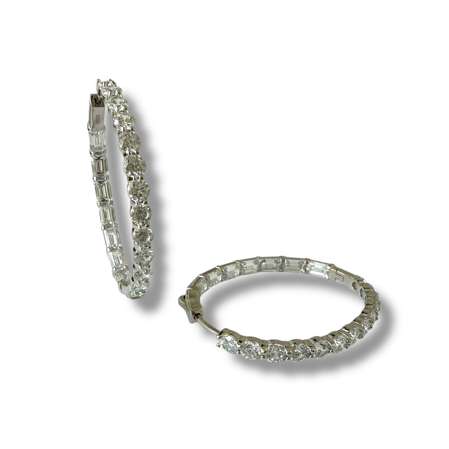 Mix Taşlı Elips Tamtur Halka Küpe