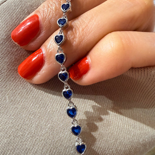 Leris Lacivert Kalp Suyolu Bileklik