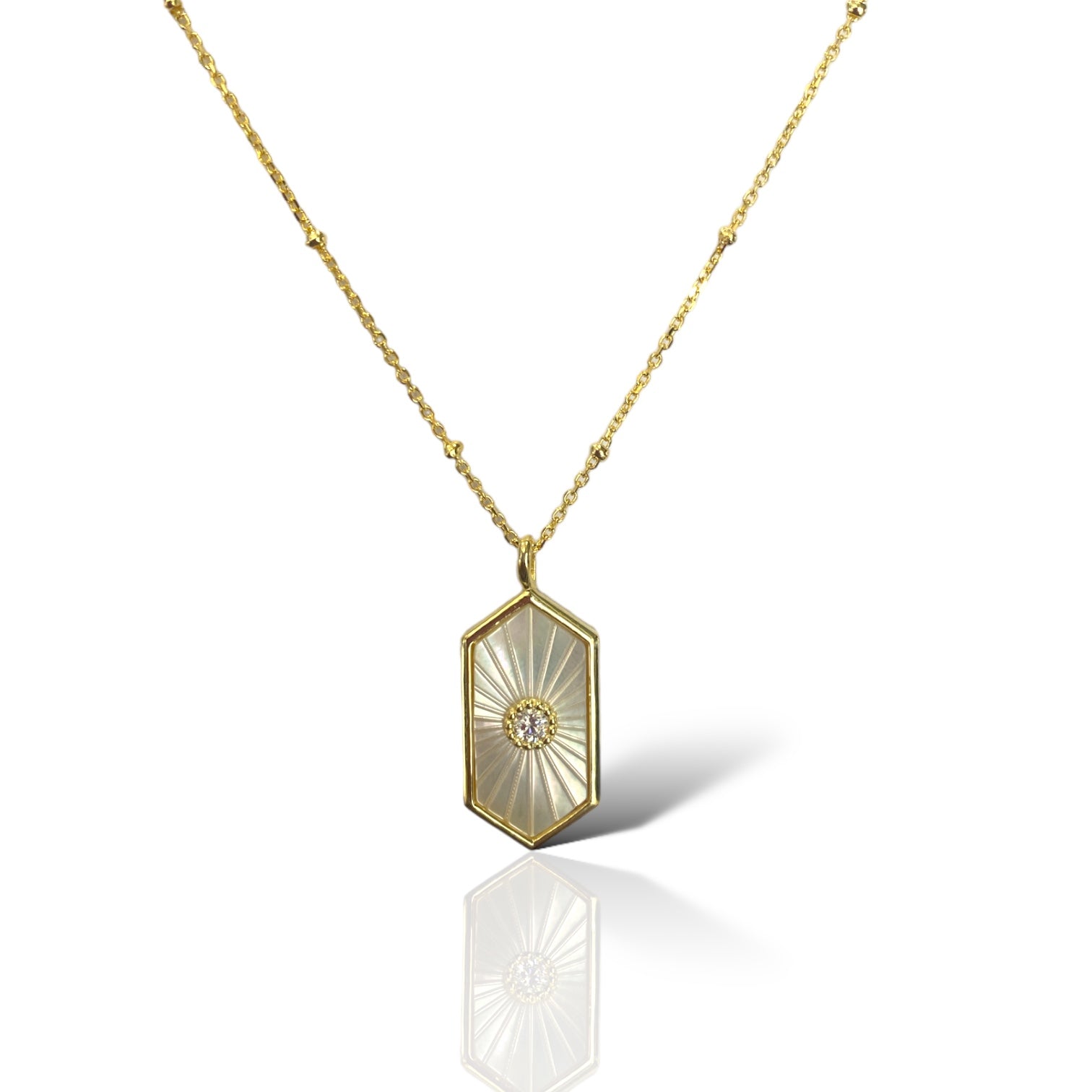 Mini Taşlı Sedefli Kolye