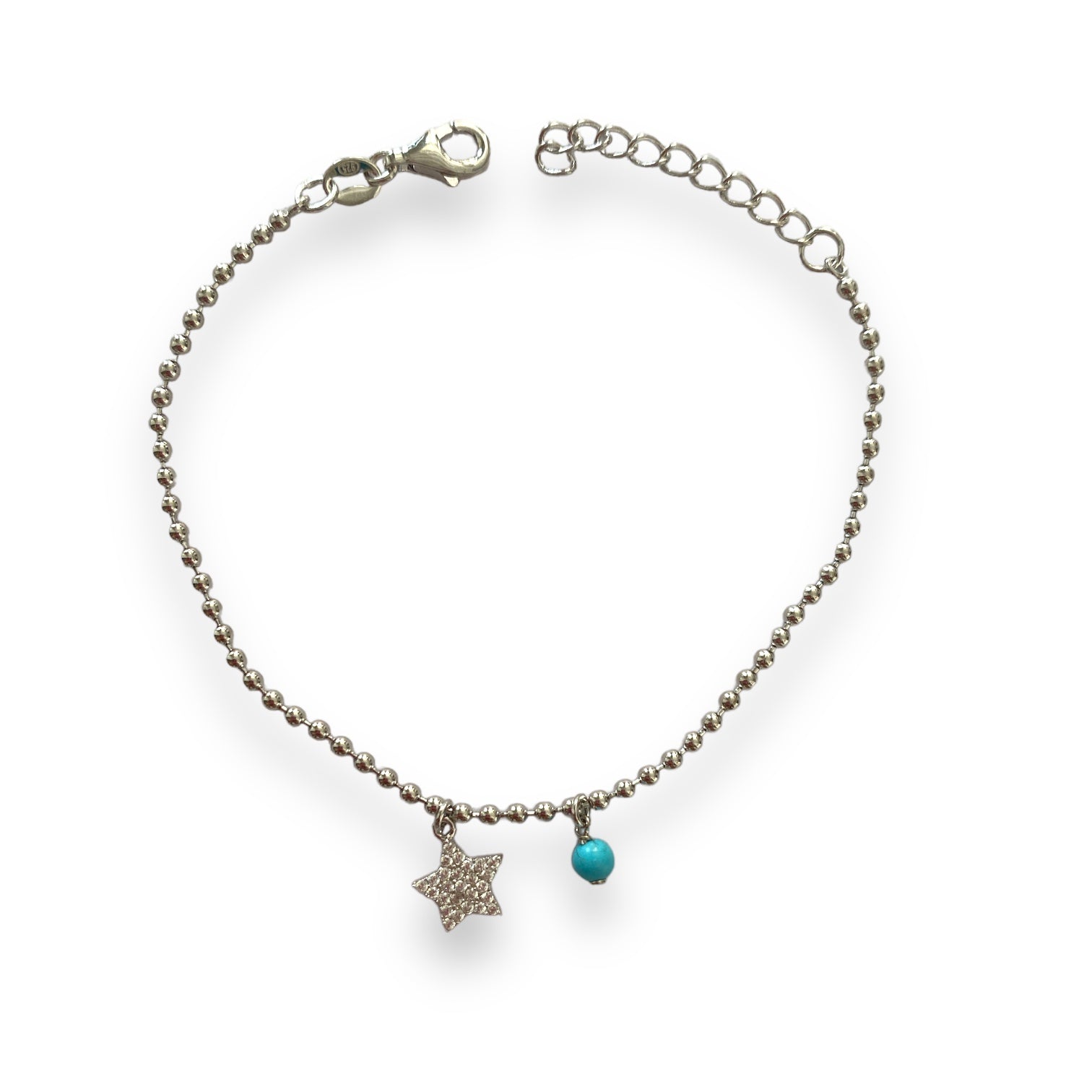 Turkuaz Taşlı Yıldız Bileklik