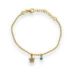 Turkuaz Taşlı Yıldız Bileklik
