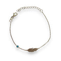 Turkuaz Taşlı Tüy Bileklik