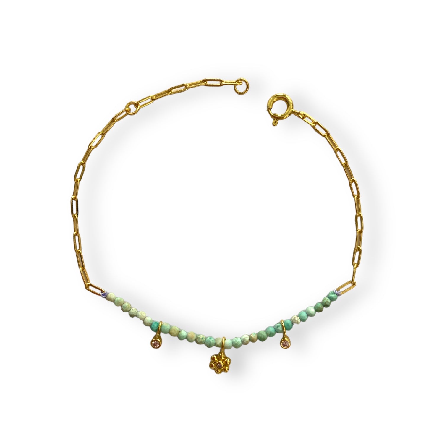 Turkuaz Taşlı Çıtır Bileklik