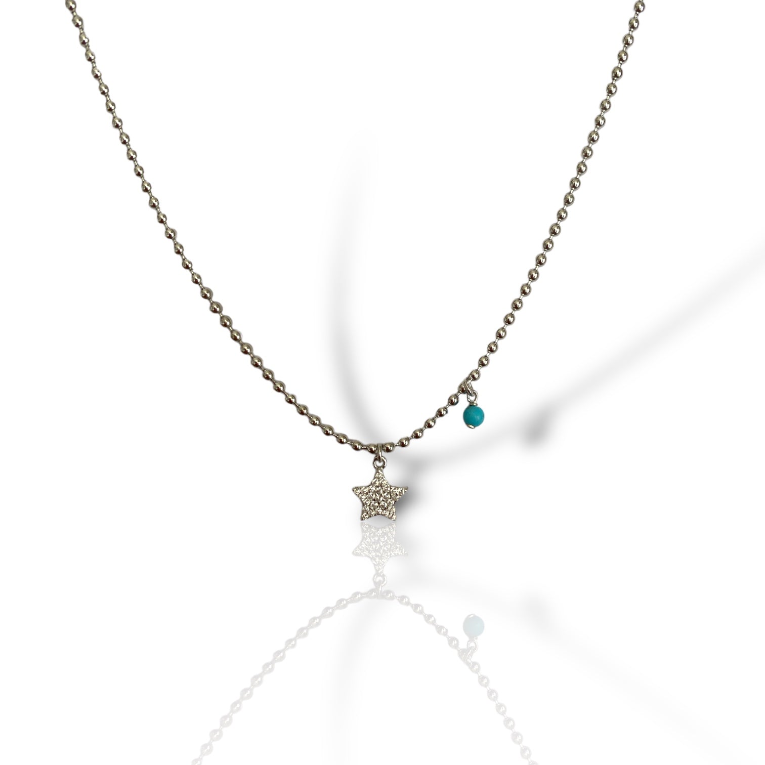 Turkuaz Taşlı Yıldız Kolye