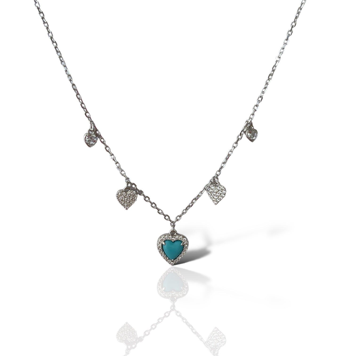 Turkuaz Kalp Kolye