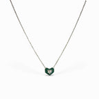 Yeşil Mineli Kalp Kolye