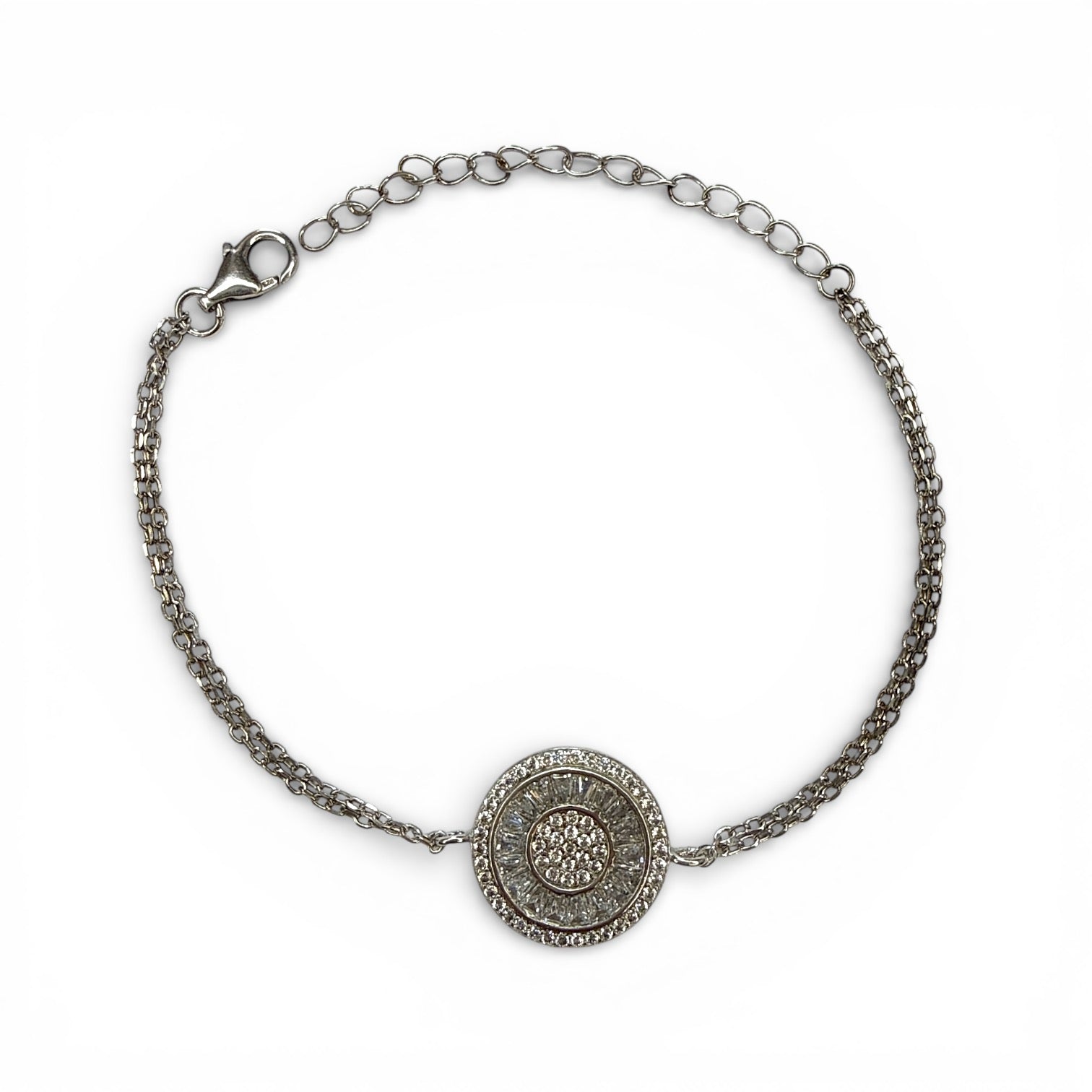 Large Baguette Cut Button Bracelet