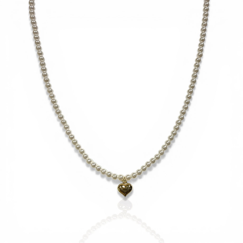 Leris İnci Choker Kalpli Kolye