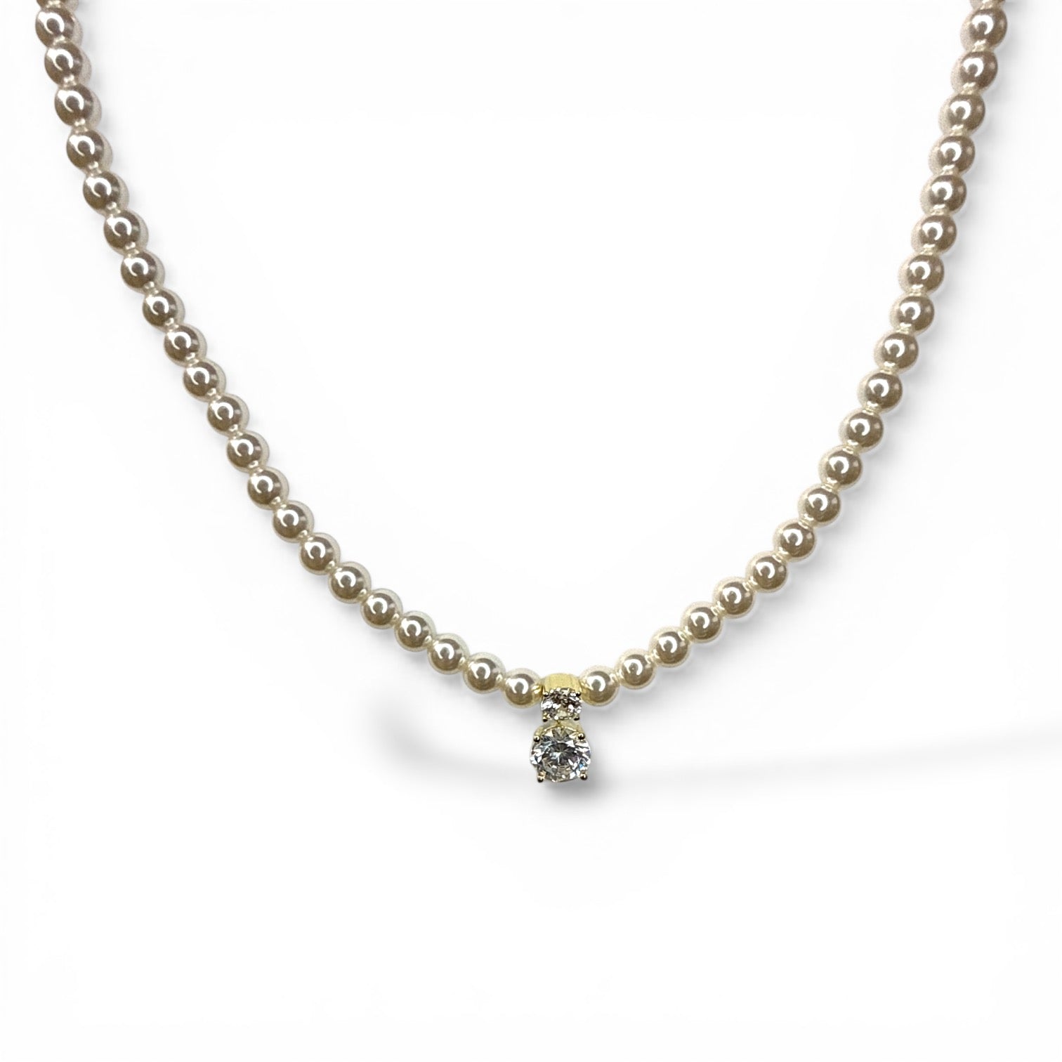 Leris İnci Choker Tektaş Kolye