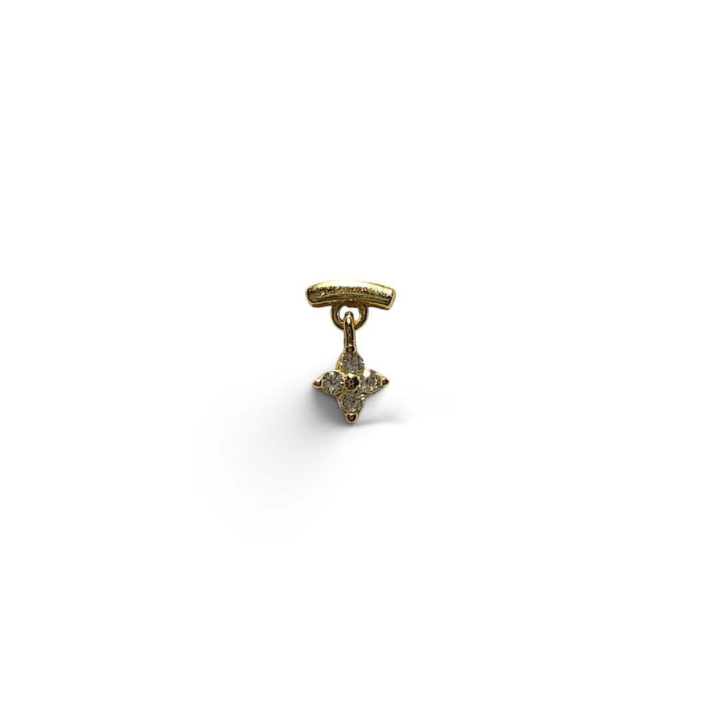 Aura Mini Çiçek Sallantılı Piercing