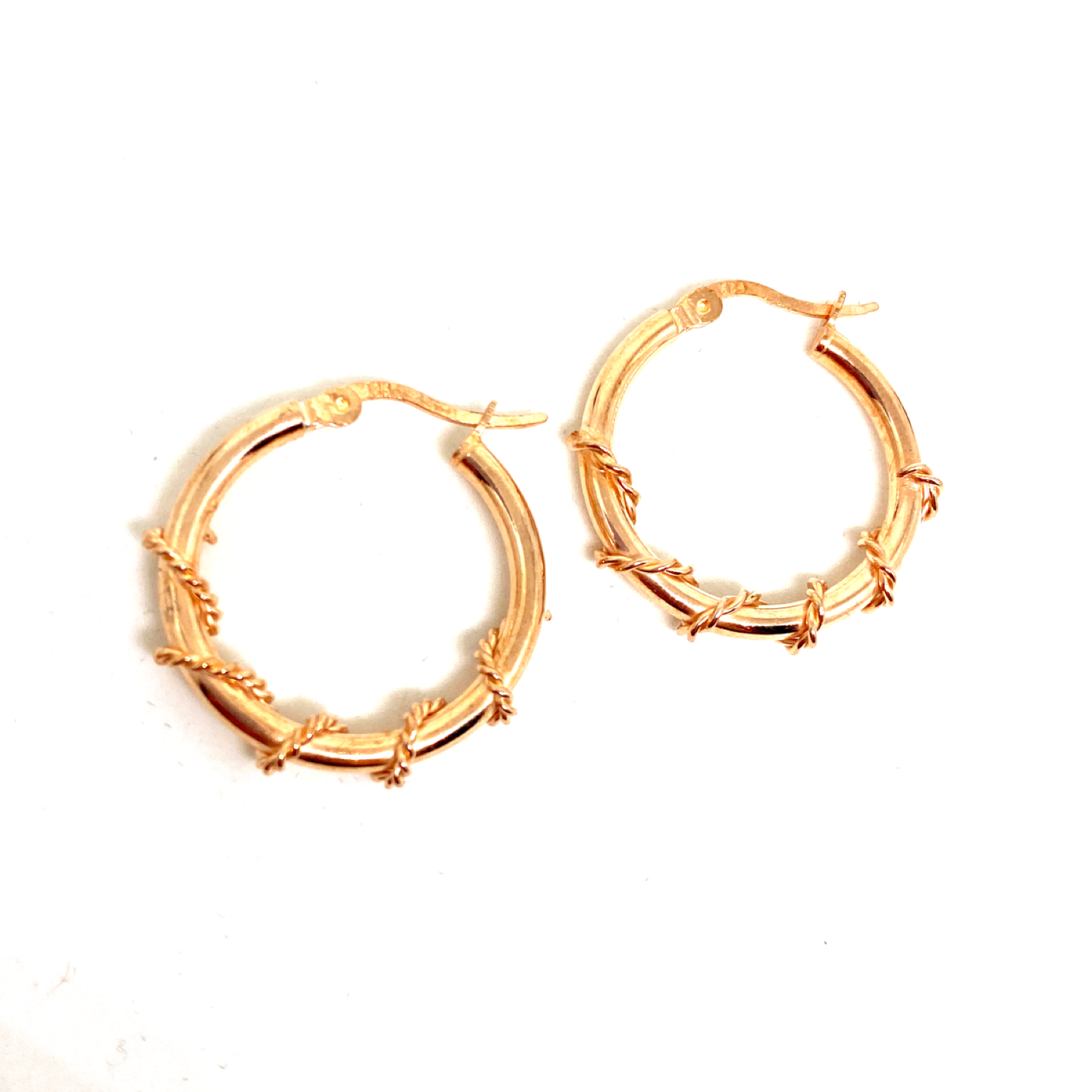 Kadın Gümüş Sarmallı Halka Küpe vintage Altın Görünümlü 925 ayar