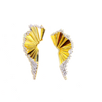 Kadın Gümüş Folyo Küpe imitasyon Pırlanta Altın Görünümlü 925 ayar gold