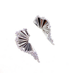 Kadın Gümüş Folyo Küpe imitasyon Pırlanta Altın Görünümlü 925 ayar silver renk