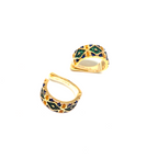 Kadın Gümüş Etnik Desenli Kalın Cuff sıkıştırmalı Kıkırdak Küpe Altın Görünümlü 925 ayar gold renk