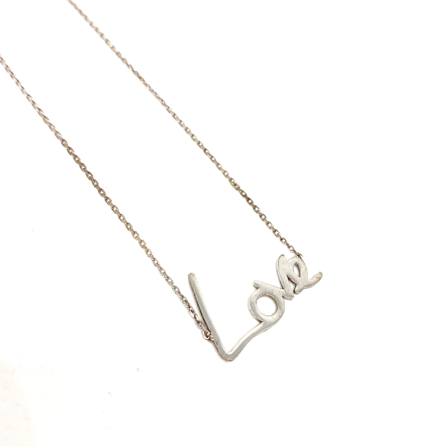 Kadın Gümüş Love Kolye klasik Aşk 925 ayar
