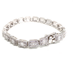 Kadın Gümüş Baget Bileklik Pırlanta Görünümlü imitasyon 925 ayar