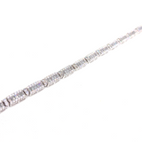Kadın Gümüş İnce Baget Bileklik imitasyon Pırlanta Görünümlü 925 ayar