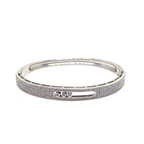 Kadın Gümüş Üç Taş Kelepçe bilezik Sıvama Taşlı imitasyon Pırlanta Görünümlü 925 ayar