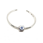 Kadın Gümüş Kalpli Zar Kelepçe bilezik 925 ayar