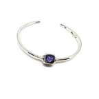 Kadın Gümüş Kalpli Zar Kelepçe bilezik 925 ayar silver