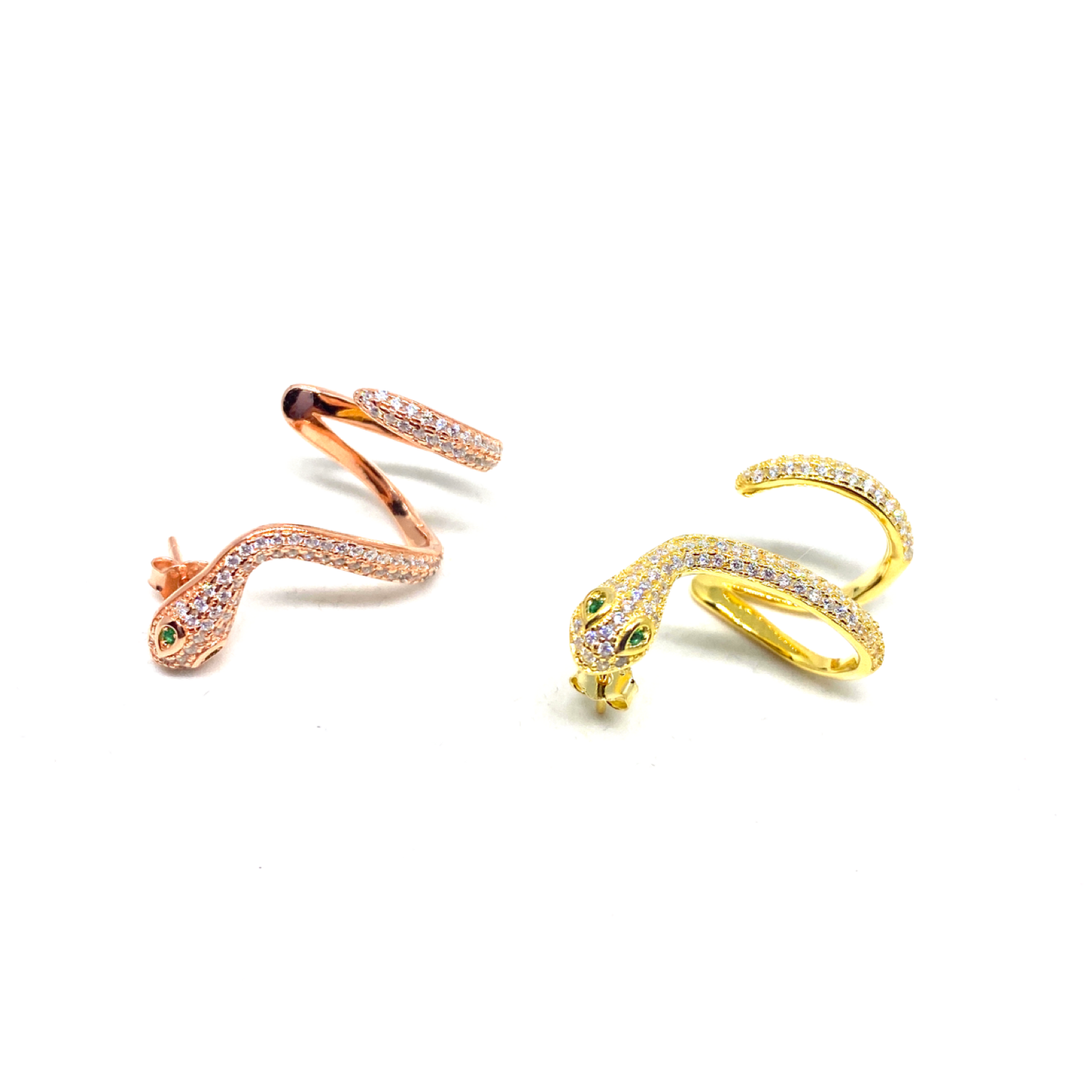 Kadın Gümüş Sarmal Yılan Cuff Küçük Kıkırdak Küpe sıkıştırmalı imitasyon Pırlanta Görünümlü 925 ayar