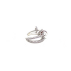 Kadın Gümüş Çift Taraflı Ringli Cuff sıkıştırmalı Kıkırdak Küpesi imitasyon Pırlanta Görünümlü 925 ayar