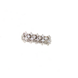 Kadın Gümüş Örme Zincir Yüzük İnce yıldız kristal imitasyon Pırlanta Görünümlü 925 ayar