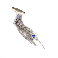 Kadın Gümüş Saçaklı Balık Figürlü Yüzük Beyaz nazar göz tasarım 925 ayar
