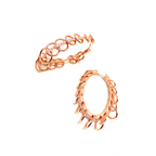 Kadın Gümüş Geçme Halkalı Elips Halka Küpe Altın Görünümlü 925 ayar rose