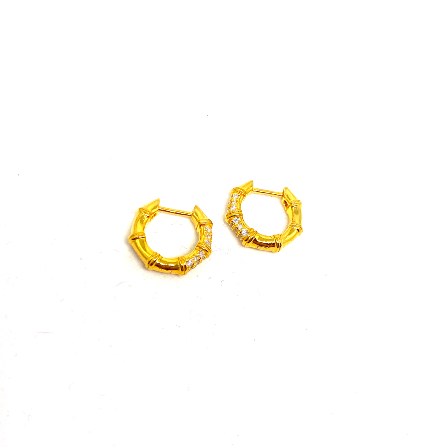 Double-Sided Bamboo Mini Hoop Earrings
