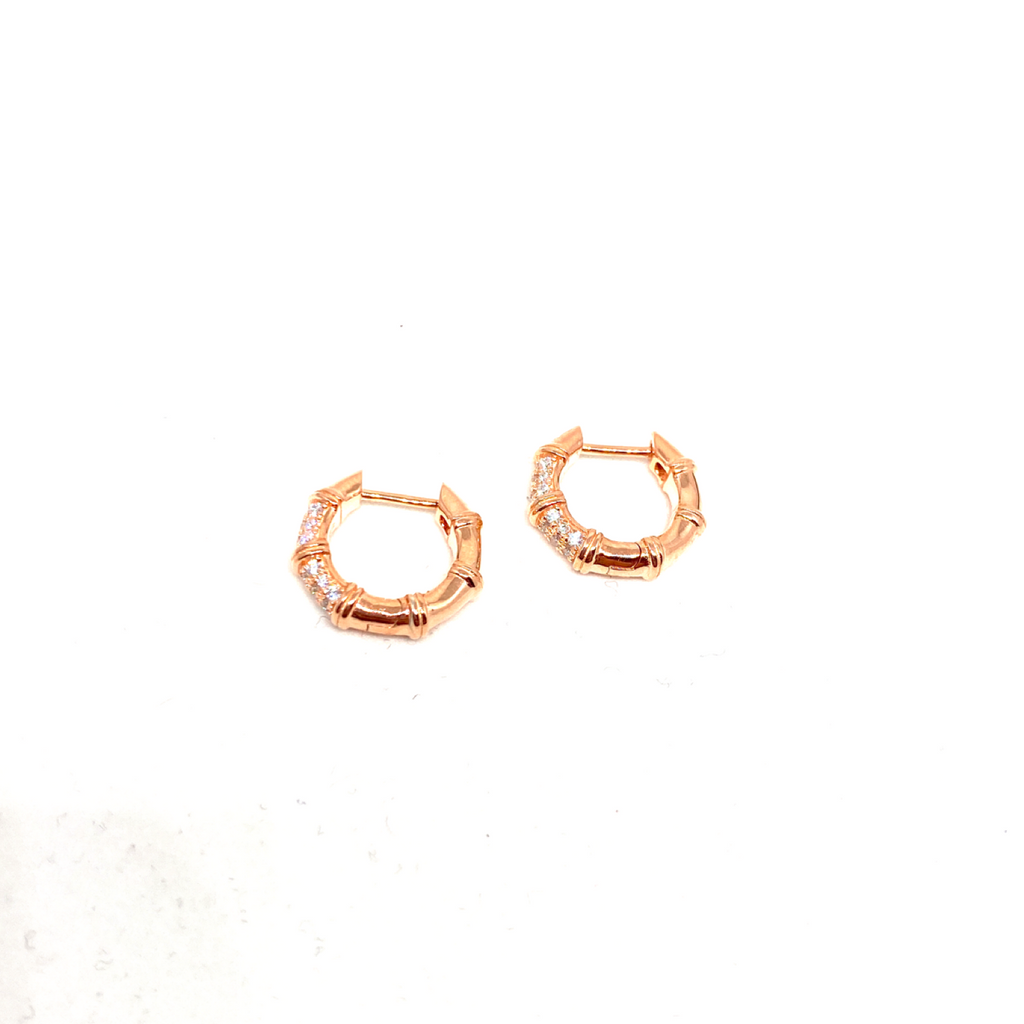 Double-Sided Bamboo Mini Hoop Earrings