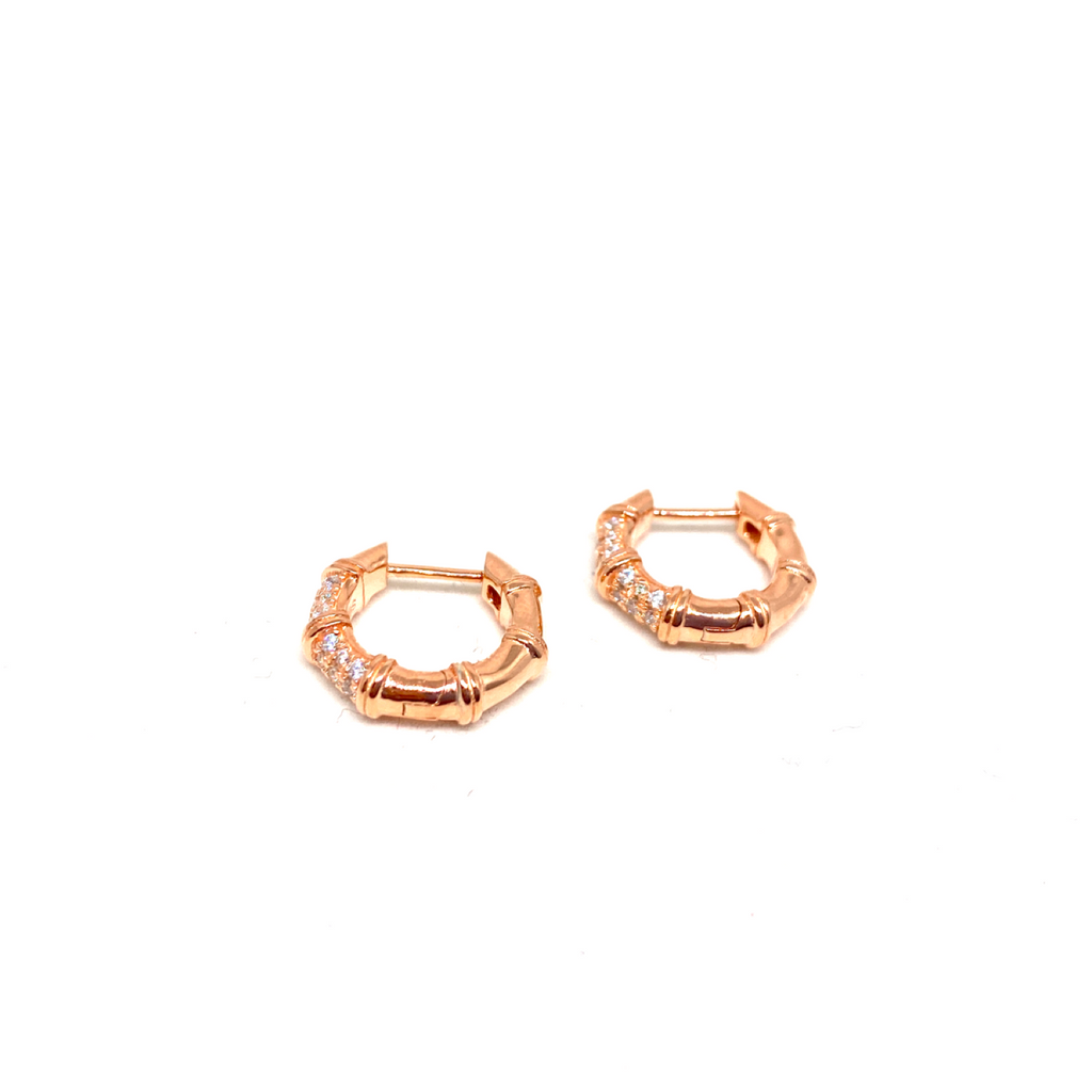 Double-Sided Bamboo Mini Hoop Earrings