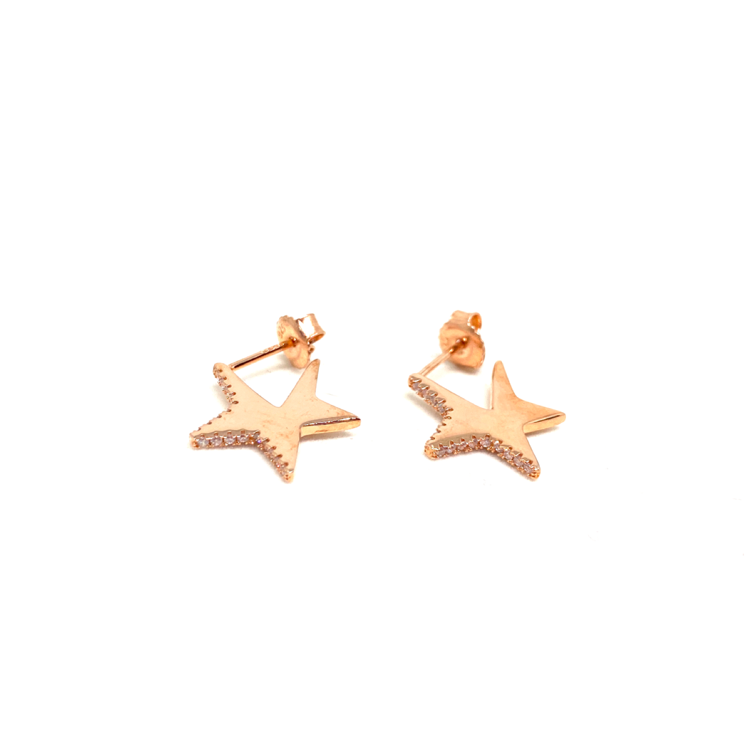 Kadın Gümüş Yassı Yıldız Küpe Küçük star 925 ayar