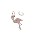 Kadın Gümüş Flamingo Küpe asimetrik 925 ayar pembe