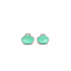 Paraiba Turmalin Küpe Mint Yeşili Oval