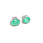 Paraiba Turmalin Küpe Mint Yeşili Oval