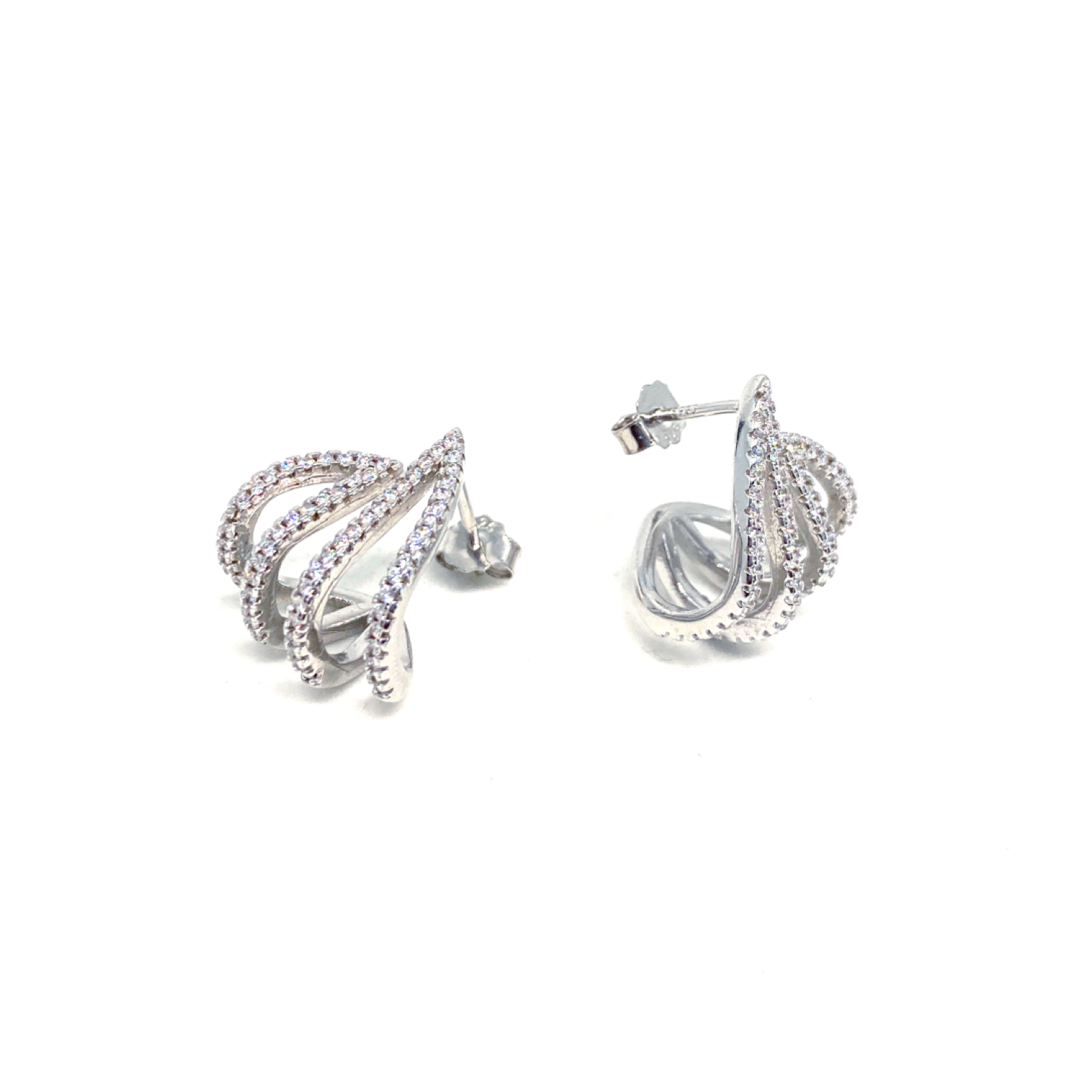 Kadın Gümüş Alev Küpe 925 ayar silver renk