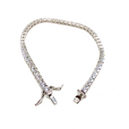 Kadın Gümüş Suyolu Bileklik 3 mm imitasyon zirkon 925 ayar