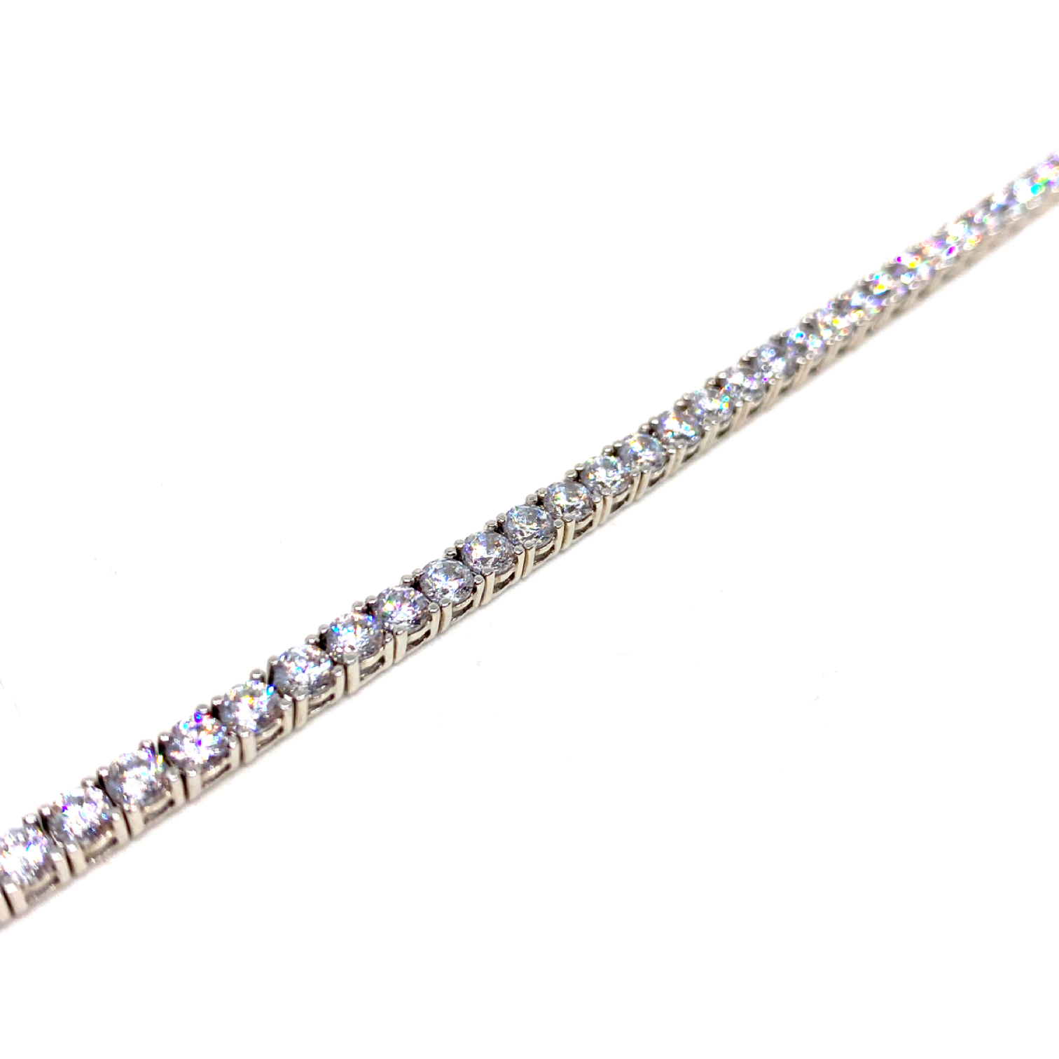 Kadın Gümüş Suyolu Bileklik 3 mm imitasyon zirkon 925 ayar