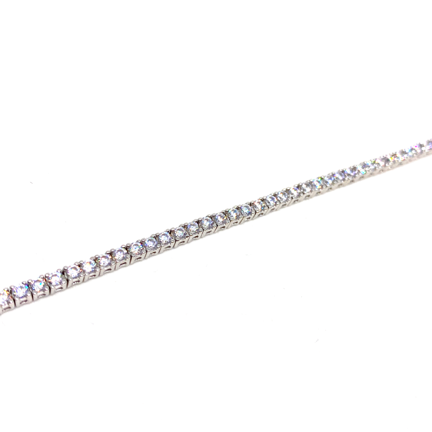 Kadın Gümüş Suyolu Bileklik 2 mm imitasyon zirkon 925 ayar