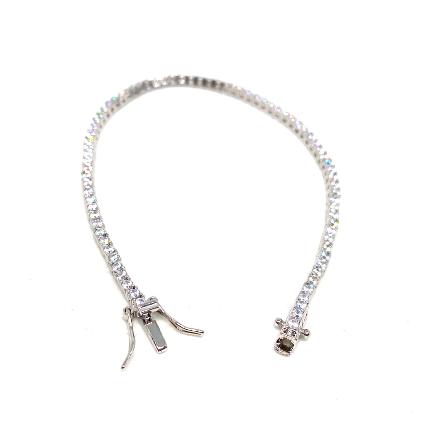 Kadın Gümüş Suyolu Bileklik 1,5 mm imitasyon zirkon