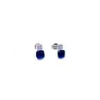 Simulated Sapphire Princess Cut Minimalist Earrings