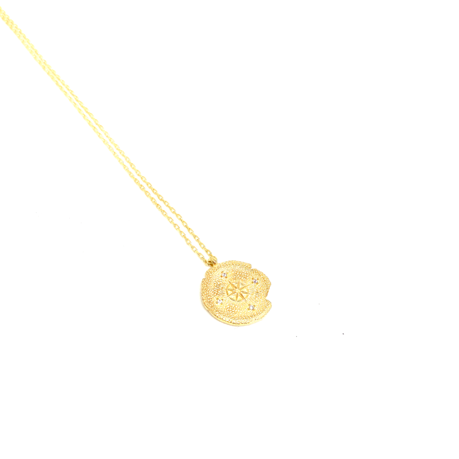 Kadın Gümüş Pusula Antik Kolye vintage Altın Görünümlü 925 ayar gold renk