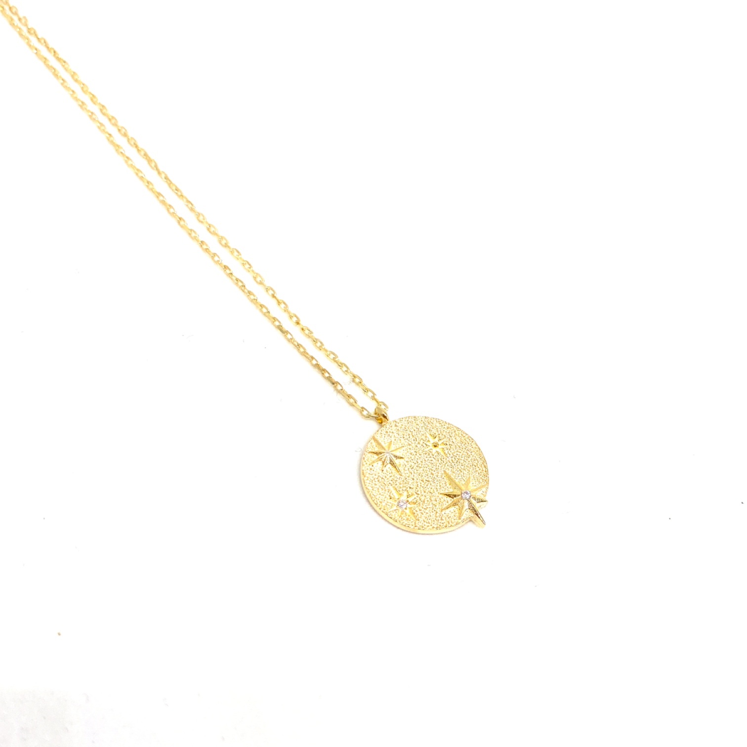 Kadın Gümüş Kutup Yıldızı Antik Kolye 925 ayar Altın Görünümlü