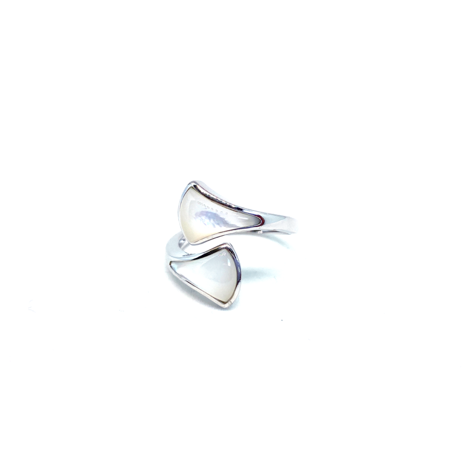 Kadın Gümüş Sedefli Sarmal Yüzük yelpaze vintage 925 ayar silver