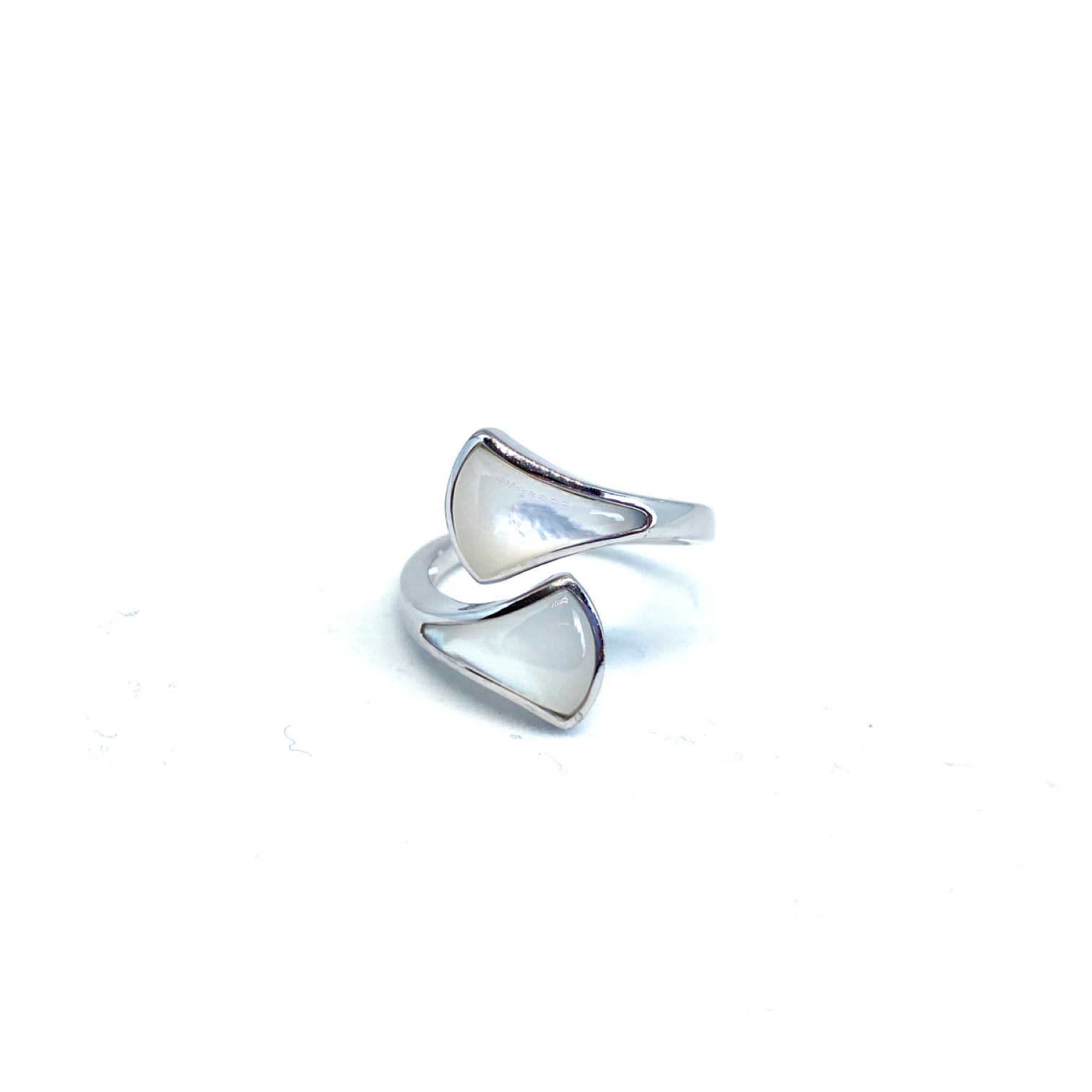 Kadın Gümüş Sedefli Sarmal Yüzük yelpaze vintage 925 ayar silver